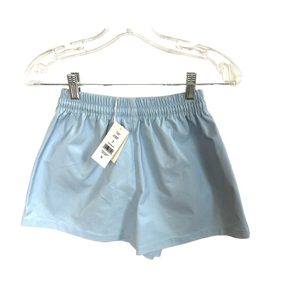 Tory Burch Double Faced Canvas Mini Shorts Blue Drawstring Beach RP $228 Sz XS - Picture 3 of 6